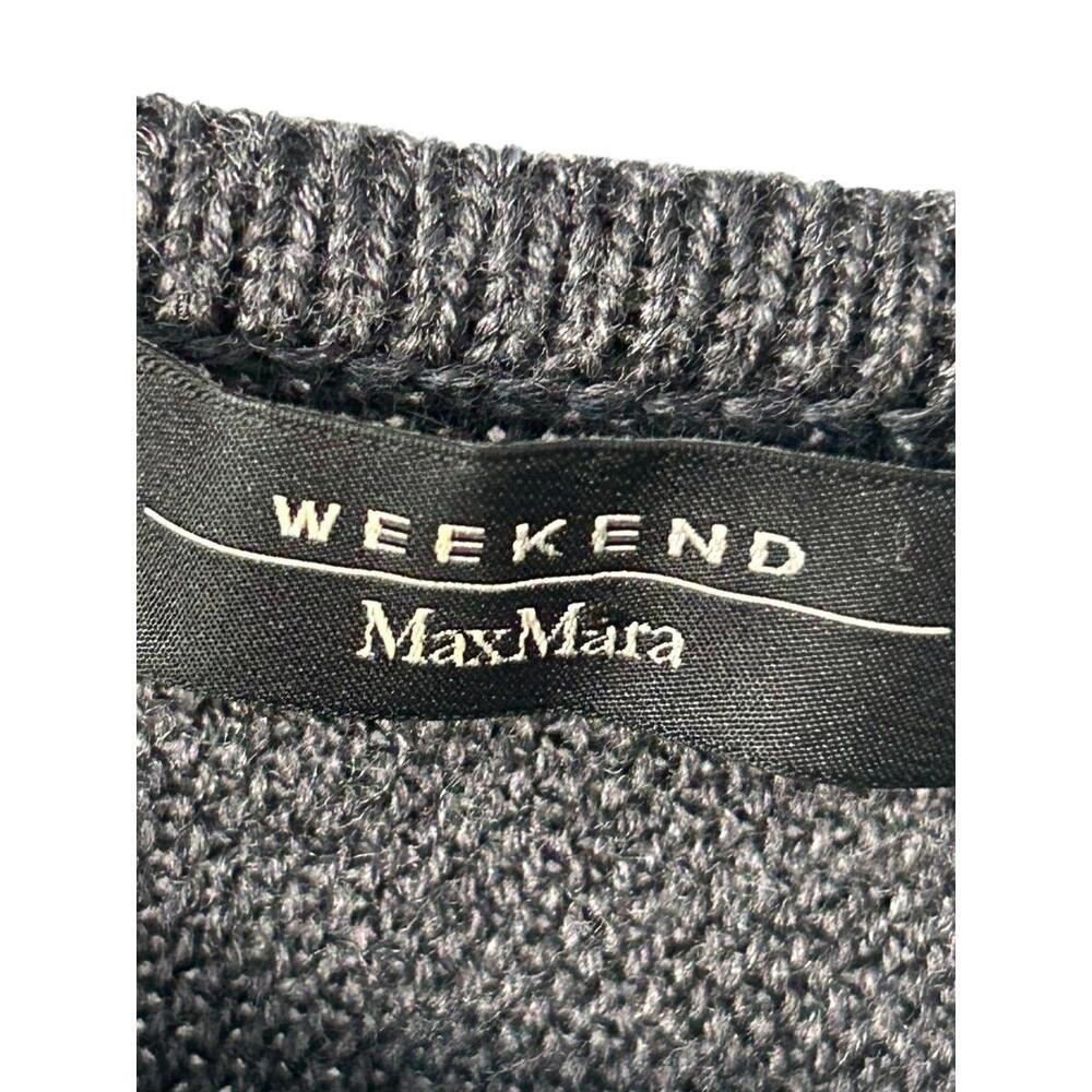 Max Mara Weekend Wool Alpaca Blend Check Sweater Gray Size Small Quiet Luxury - Picture 4 of 11
